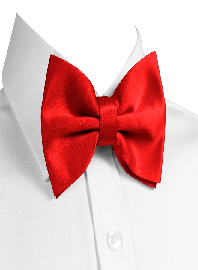 trilece Bow Ties for Men - Men's Solid Pre-tied Clip on Bowties for Formal Wear - Adjustable Bow Tie - Bow ties for Woman (Red) - Image 2